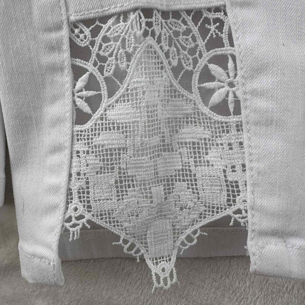 Soft Surroundings White Lace Ankle Jeansβ - Picture 11 of 15